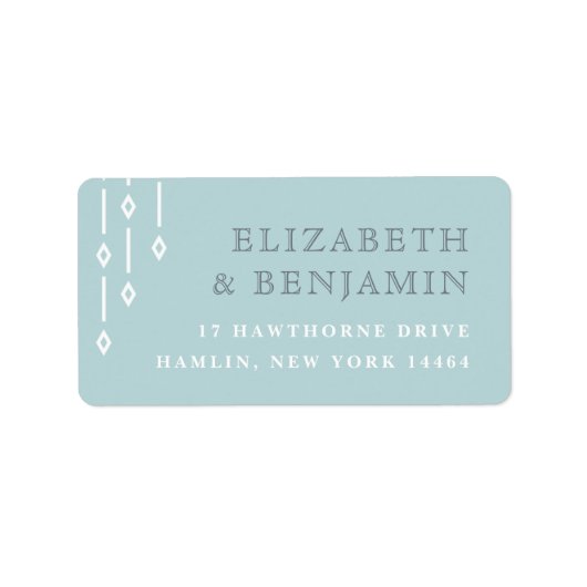 Modern Art Deco Aqua Mint retouradres Etiket (Voorkant)