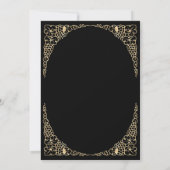Modern Art Deco Black en Gold Wedding Kaart (Achterkant)