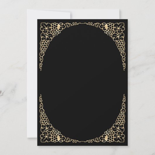 Modern Art Deco Black en Gold Wedding Kaart (Achterkant)