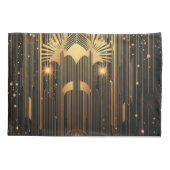 Modern Art Deco Black Gold Egyptian Art-inspired Kussensloop (Achterkant-Links)