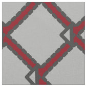 Modern Art Deco Black, Grey en Red Fabric Stof (Close Up)