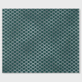 Modern Art Deco Blauwgroen Zilver Quatrefoil VIP Cadeaupapier (Vlak)