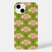 Modern Art Deco Bloemenpatroon - Roze Bloemen Case-Mate iPhone Case (Achterkant)