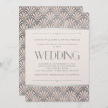 Modern Art Deco | Blush and Faux Silver Wedding