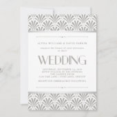 Modern Art Deco | Elegant grijs en withuwelijk Kaart (Voorkant)