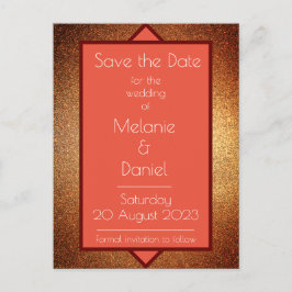 Modern Art Deco Gatsby Glitter Save the Day Briefkaart