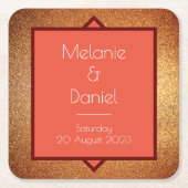 Modern Art Deco Gatsby Glitter Wedding Kartonnen Onderzetters (Voorkant)