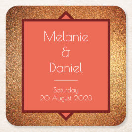 Modern Art Deco Gatsby Glitter Wedding Kartonnen Onderzetters