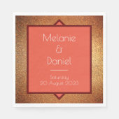 Modern Art Deco Gatsby Glitter Wedding Servet (Voorkant)