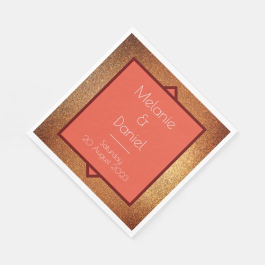Modern Art Deco Gatsby Glitter Wedding Servet (Hoek)