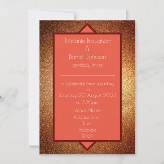 Modern Art Deco Gatsby Glittery Wedding (Voorkant)