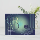 Modern Art Deco Geometric Afstuderen Navy ID906 (Staand voorkant)