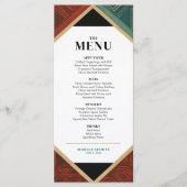 Modern Art Deco Geometric Diamond Frame Wedding  Menu (Voorkant)