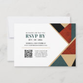 Modern Art Deco Geometric Wedding  RSVP Kaartje (Voorkant)