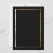 Modern Art Deco Gold & Black Wedding Invitation Kaart (Achterkant)