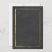 Modern Art Deco Gold & Black Wedding Invitation Kaart (Achterkant)