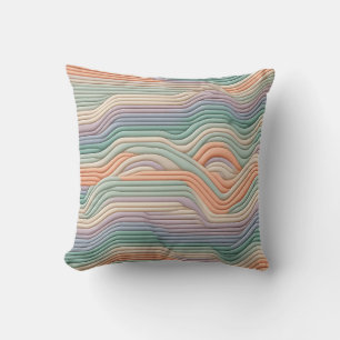 Modern Art Deco-InspiDesign met Wavy Pastel Strip Kussen
