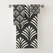 Modern Art Deco Motif Pattern Black and White Bad Handdoek (Insitu)