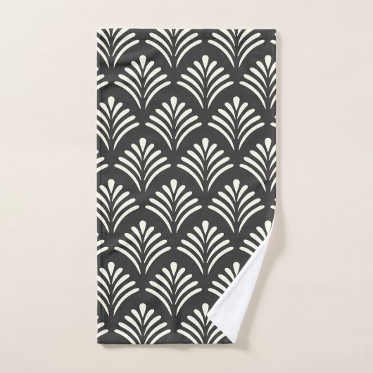Modern Art Deco Motif Pattern Black and White Bad Handdoek (Handdoek)