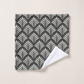 Modern Art Deco Motif Pattern Black and White Bad Handdoek (Wasdoekje)