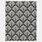 Modern Art Deco Motif Pattern Black and White Fleece Deken (Voorkant)