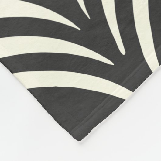 Modern Art Deco Motif Pattern Black and White Fleece Deken (Hoek)