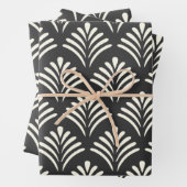 Modern Art Deco Motif Pattern Black and White Inpakpapier Vel (In situ)