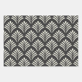 Modern Art Deco Motif Pattern Black and White Inpakpapier Vel (Voorkant)