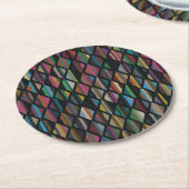 Modern Art Deco Multicolor Ronde Kartonnen Onderzetter (Gebogen)