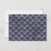 Modern Art Deco | Navy en Faux Silver RSVP (Achterkant)