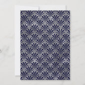 Modern Art Deco | Navy en Faux Silver Wedding Kaart (Achterkant)
