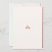 Modern Art Deco Peacock Roos Roze Vrijgezellenfees Kaart (Achterkant)