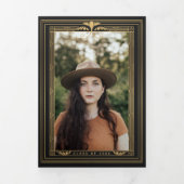 Modern Art Deco Photo Afstuderen Drieluik Uitnodiging (Cover)