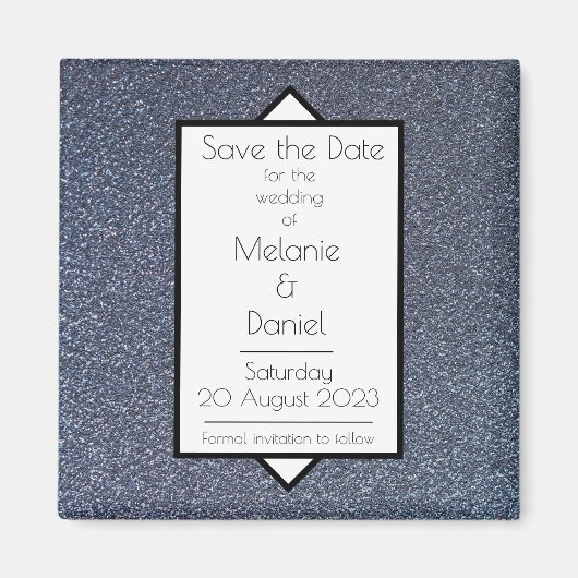 Modern Art Deco Silver Giltter Save the Day Magneet (Voorkant)