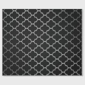 Modern Art Deco Silver Grey Black Geometric Vip Cadeaupapier (Vlak)