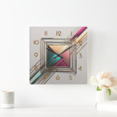 Modern Art Deco Vierkante Klok (Huis)