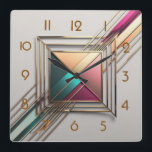 Modern Art Deco Vierkante Klok<br><div class="desc">Geweldig klokontwerp. Je zult het leuk vinden als anderen. U kunt dit ontwerp vrij gebruiken voor andere producten die u wilt of om jouw tekst aan te passen en toe te voegen. Volg me voor meer. Met vriendelijke groet. Een leuke dag.</div>
