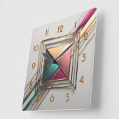 Modern Art Deco Vierkante Klok (Hoek)