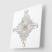 Modern Art Deco Vierkante Klok (Hoek)