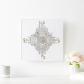 Modern Art Deco Vierkante Klok (Huis)