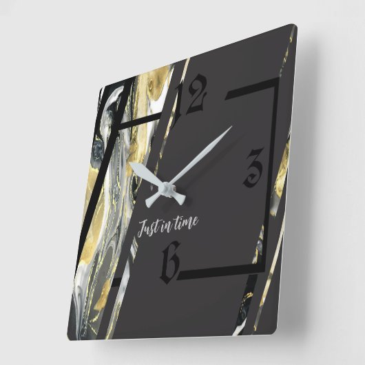 Modern Art Deco Vierkante Klok (Hoek)