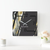 Modern Art Deco Vierkante Klok (Huis)