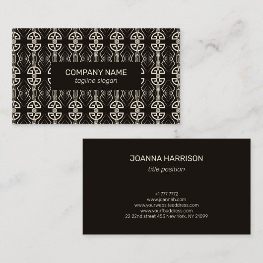Modern Art Deco Visitekaartje (Voorkant / Achterkant)