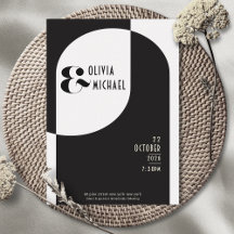 Modern Art Deco Wedding Black White