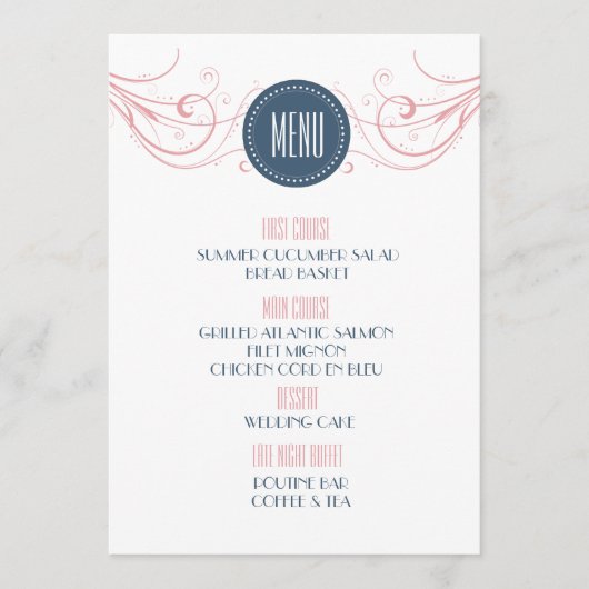 Modern Art Deco Wedding Menu (Voorkant)