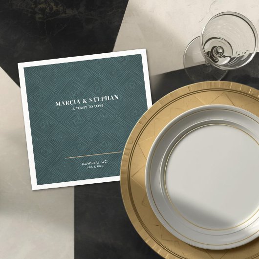 Modern Art Deco Wedding Servet