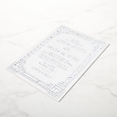 Modern Art Deco Wedding Silver Folie Uitnodiging (Gedraaid)