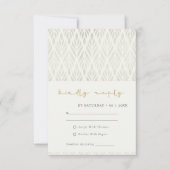 MODERN ART DECO WHITE SILVER WEDDING RSVP KAARTEN (Voorkant)