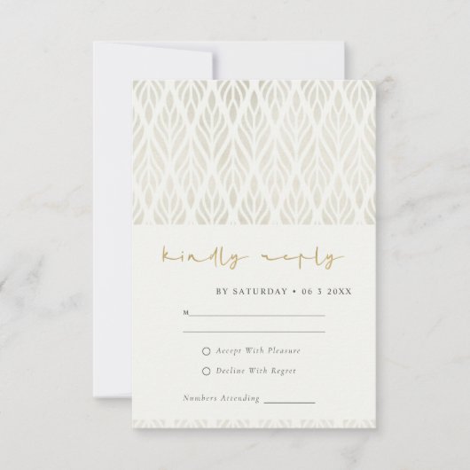 MODERN ART DECO WHITE SILVER WEDDING RSVP KAARTEN (Voorkant)