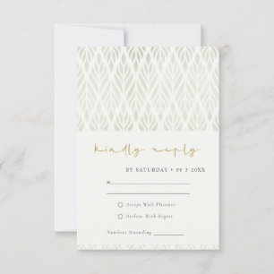 MODERN ART DECO WHITE SILVER WEDDING RSVP KAARTEN